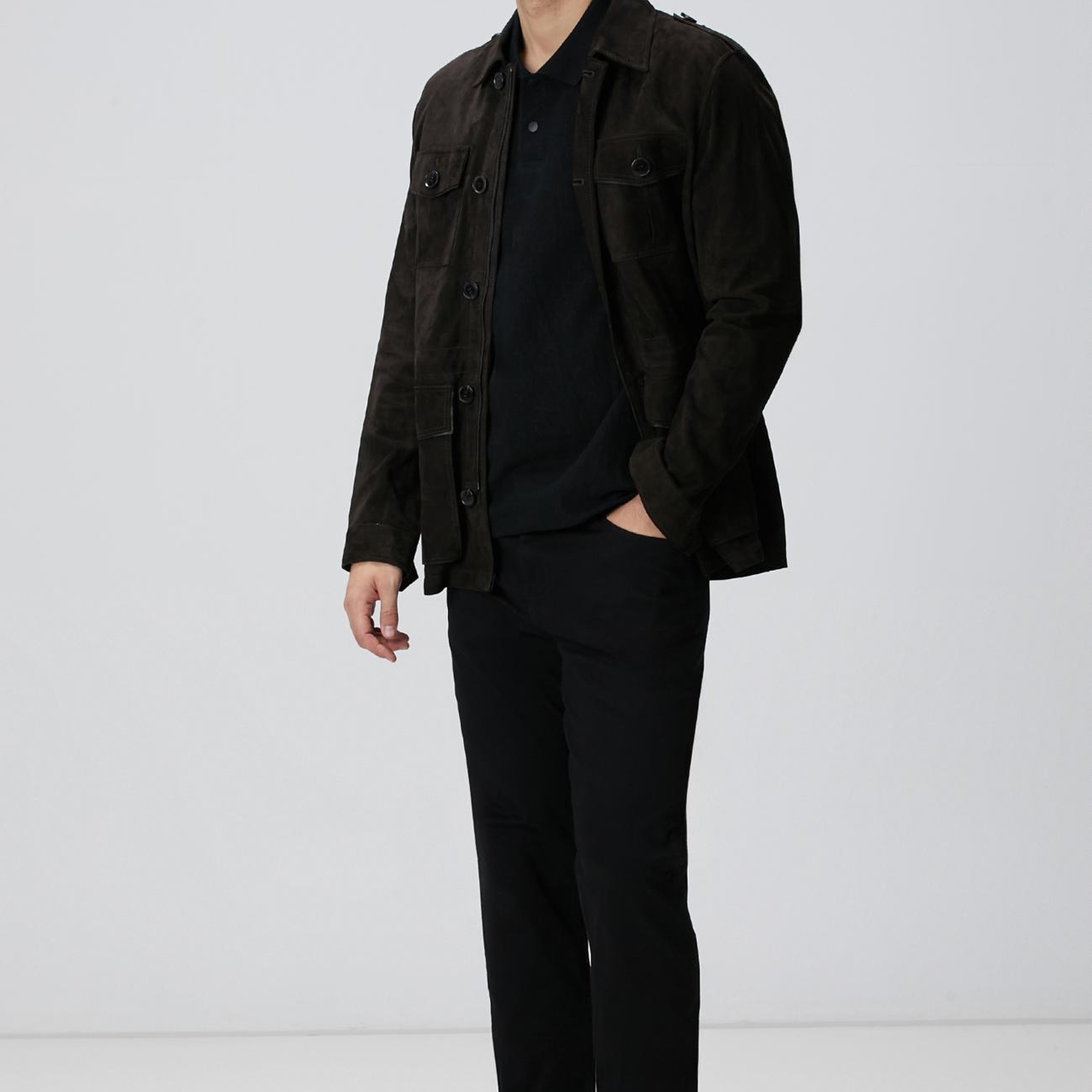 Network Erkek Siyah Polo Yaka T-shirt