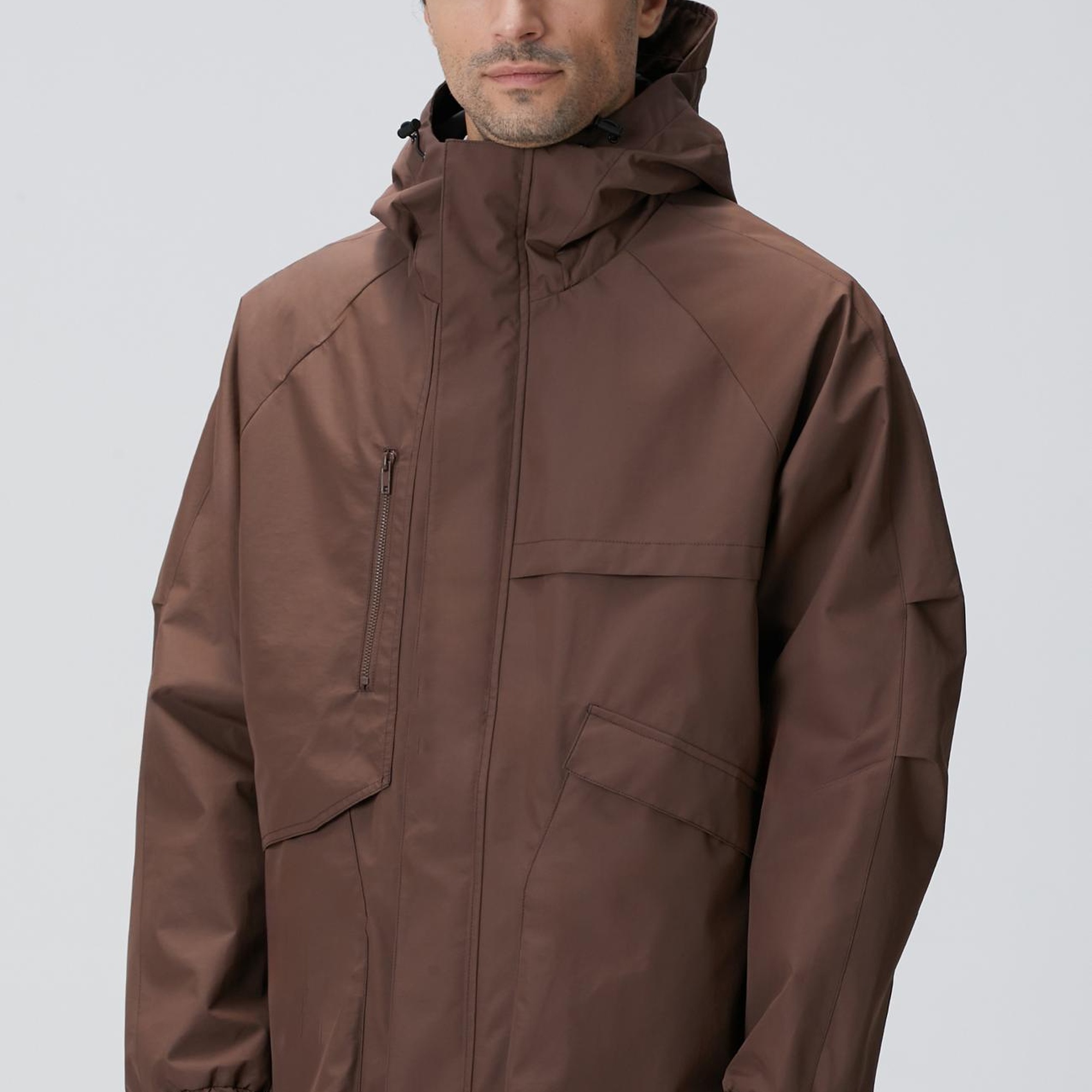 Network Erkek Kahverengi Kapüşonlu İnce Mont