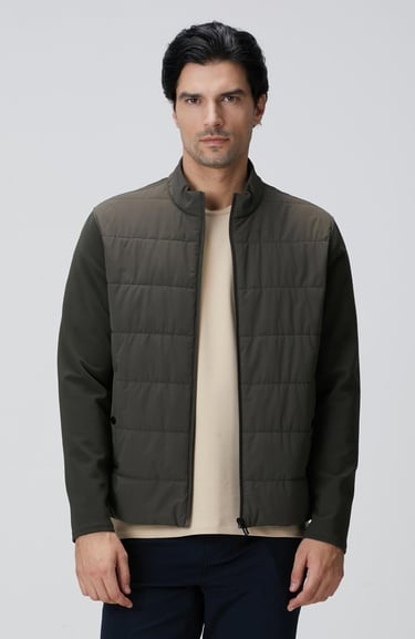  Network Erkek Haki Triko Kollu Mont