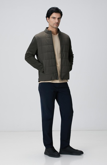  Network Erkek Haki Triko Kollu Mont