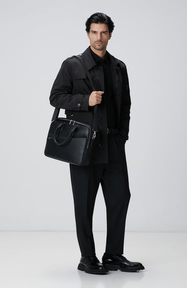  Network Erkek Siyah Yün Karışımlı Gömlek