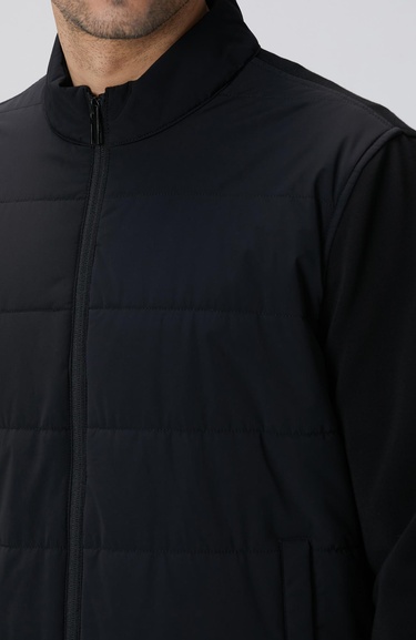  Network Erkek Siyah Triko Kollu Mont