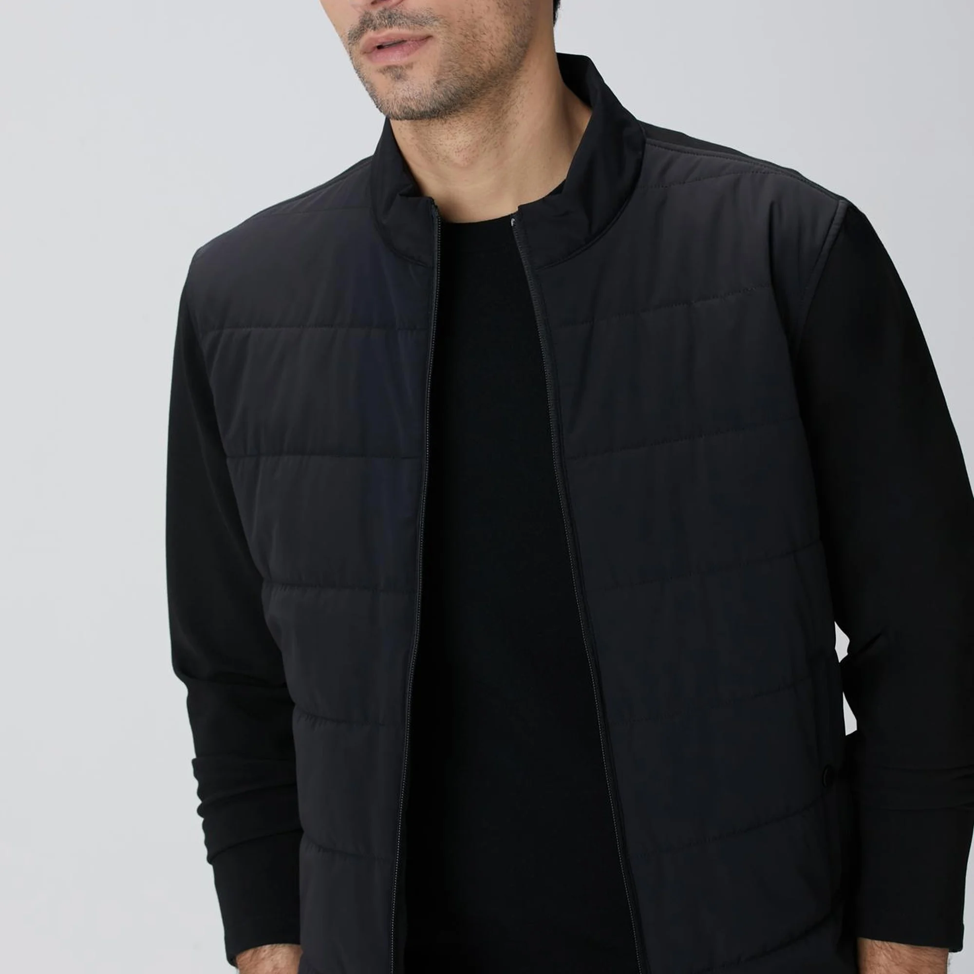 Network Erkek Siyah Triko Kollu Mont