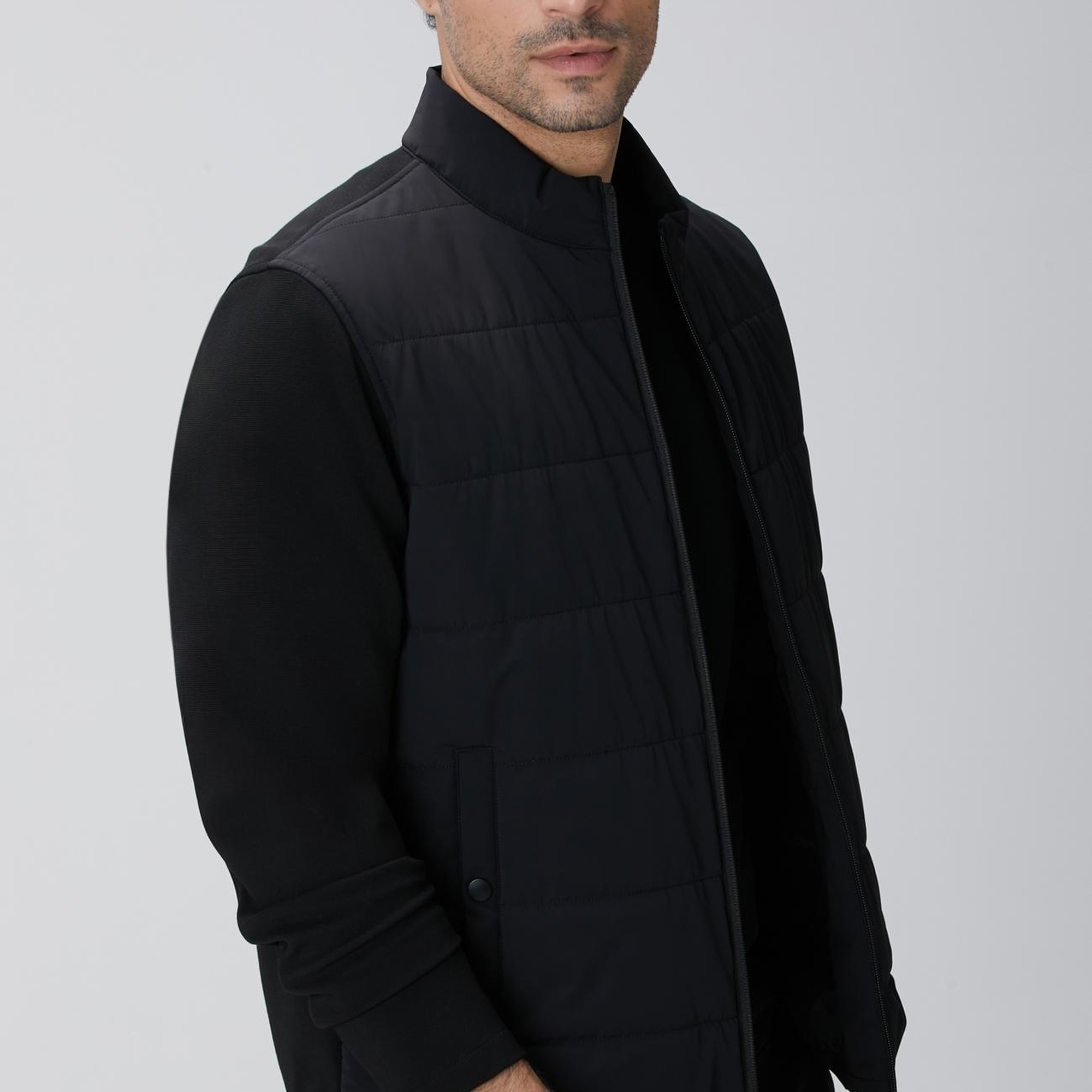 Network Erkek Siyah Triko Kollu Mont