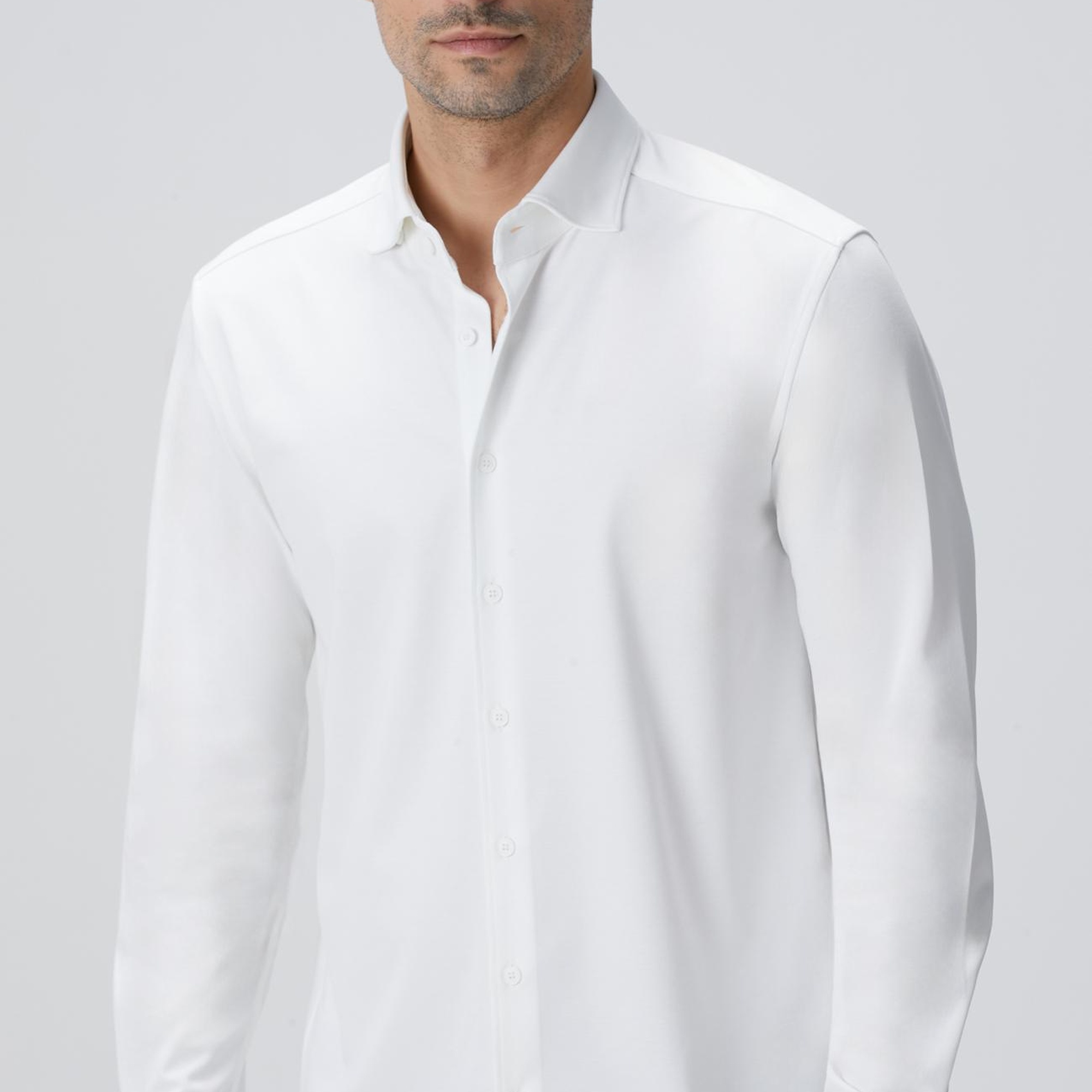 Network Erkek N-Tech Beyaz Fermuarlı Örme Gömlek