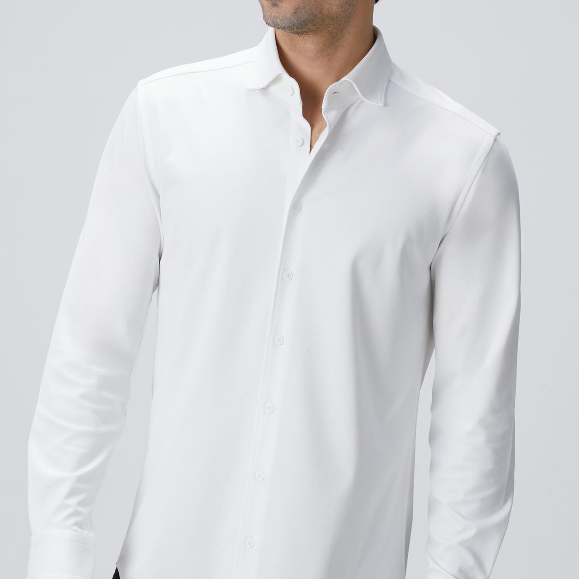 Network Erkek N-Tech Beyaz Fermuarlı Örme Gömlek