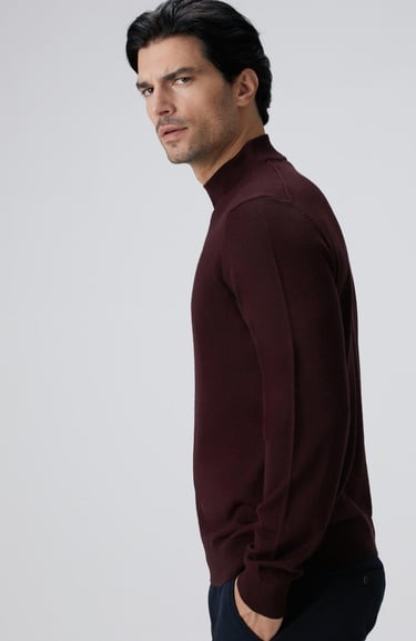 Network Erkek Bordo Yün Karışımlı Kazak