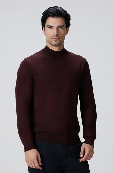  Network Erkek Bordo Yün Karışımlı Kazak