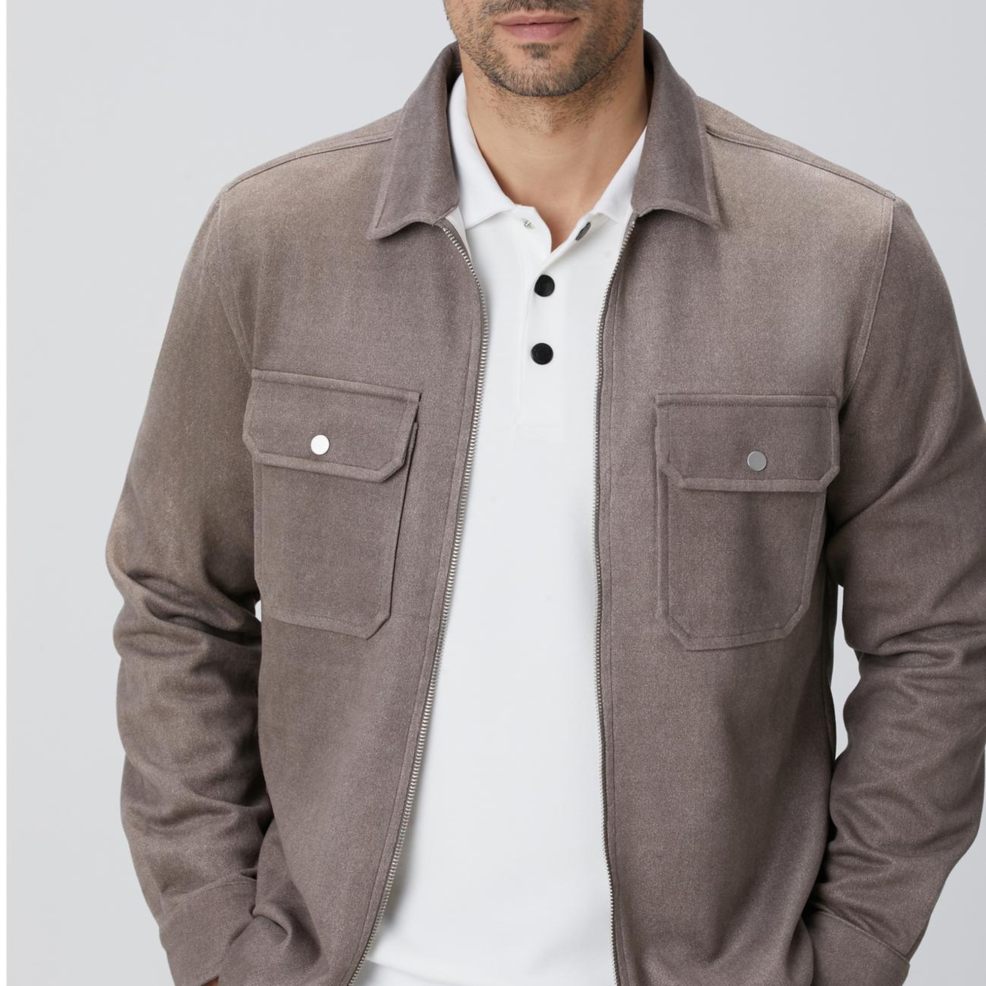 Network Erkek Vizon Süet Görünümlü Dış Gömlek