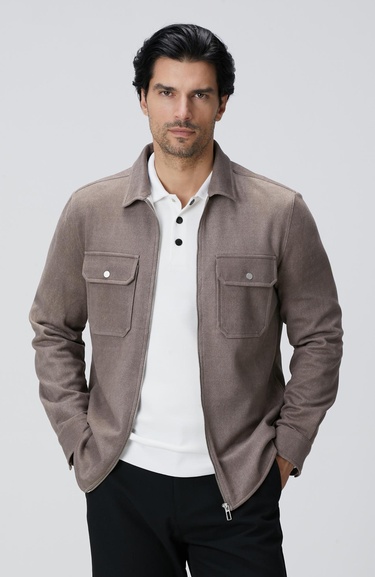  Network Erkek Vizon Süet Görünümlü Dış Gömlek