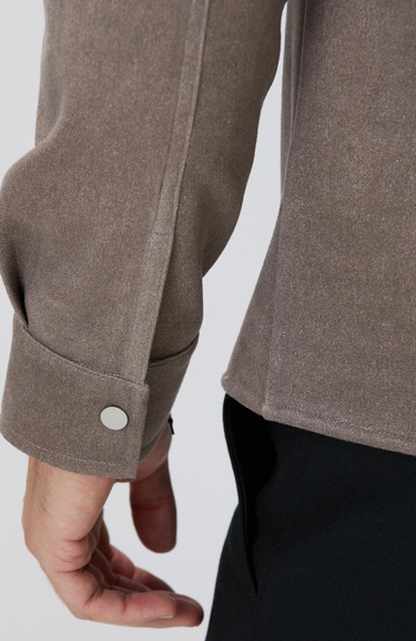  Network Erkek Vizon Süet Görünümlü Dış Gömlek