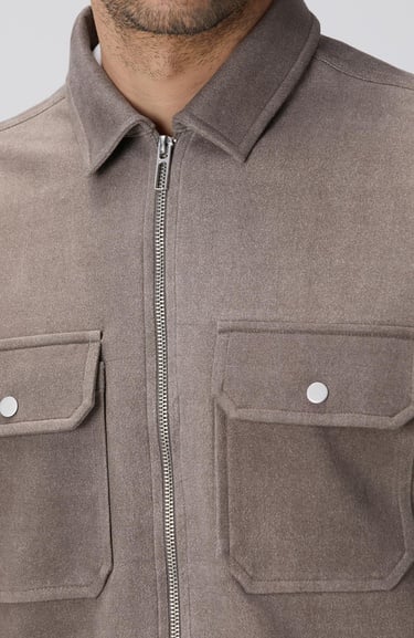  Network Erkek Vizon Süet Görünümlü Dış Gömlek