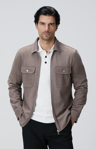  Network Erkek Vizon Süet Görünümlü Dış Gömlek