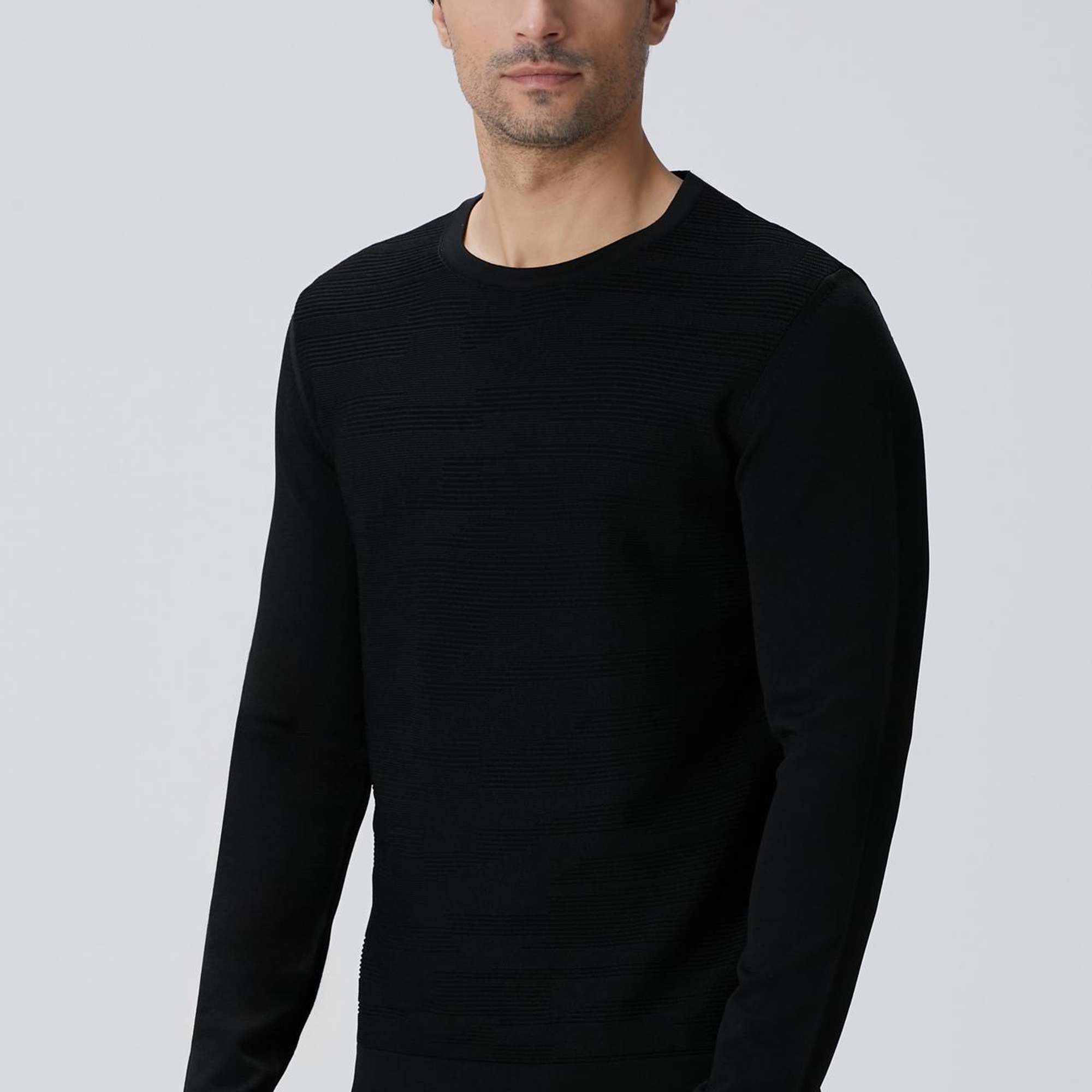 Network Erkek N-Tech Siyah Jakarlı Kazak