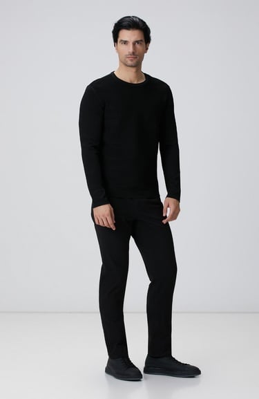  Network Erkek N-Tech Siyah Jakarlı Kazak