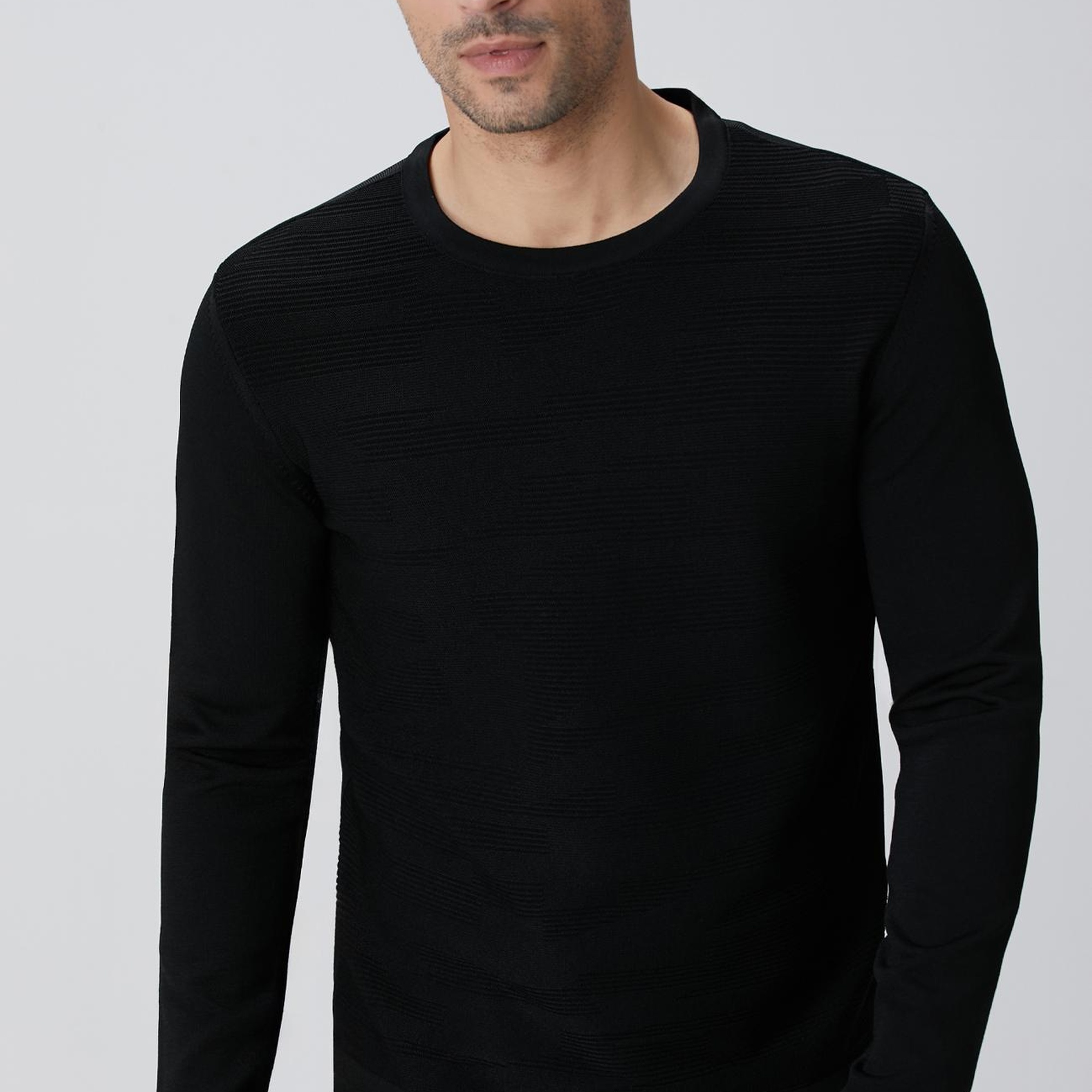 Network Erkek N-Tech Siyah Jakarlı Kazak