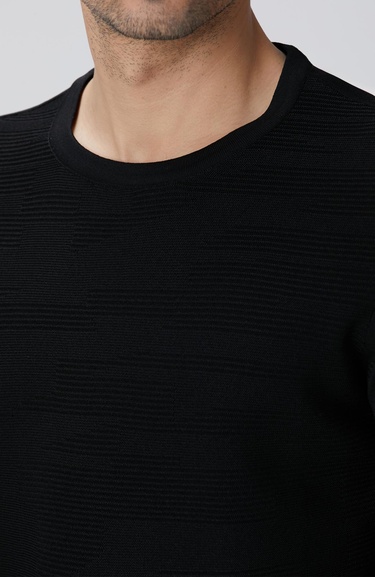  Network Erkek N-Tech Siyah Jakarlı Kazak