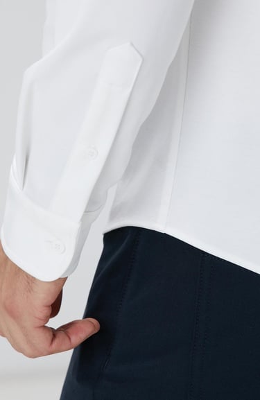  Network Erkek Beyaz N-Tech Fermuarlı Örme Gömlek