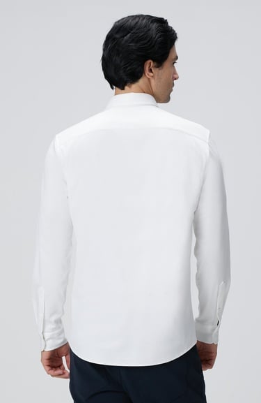  Network Erkek Beyaz N-Tech Fermuarlı Örme Gömlek