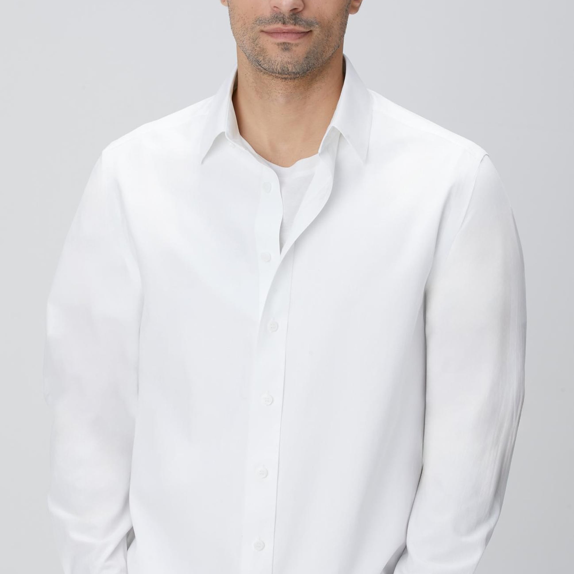 Network Erkek Beyaz Çizgi Desenli Non-Iron Gömlek