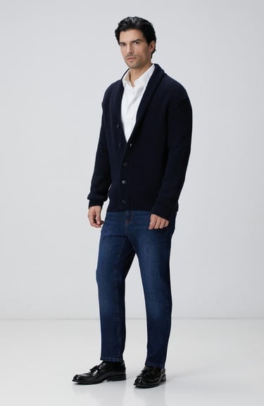  Network Erkek Beyaz Çizgi Desenli Non-Iron Gömlek