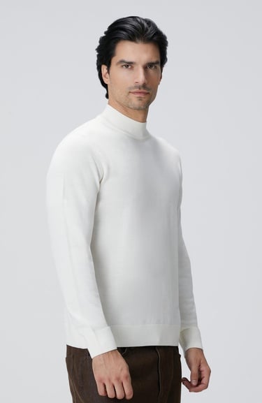  Network Erkek Beyaz Yün Karışımlı Kazak
