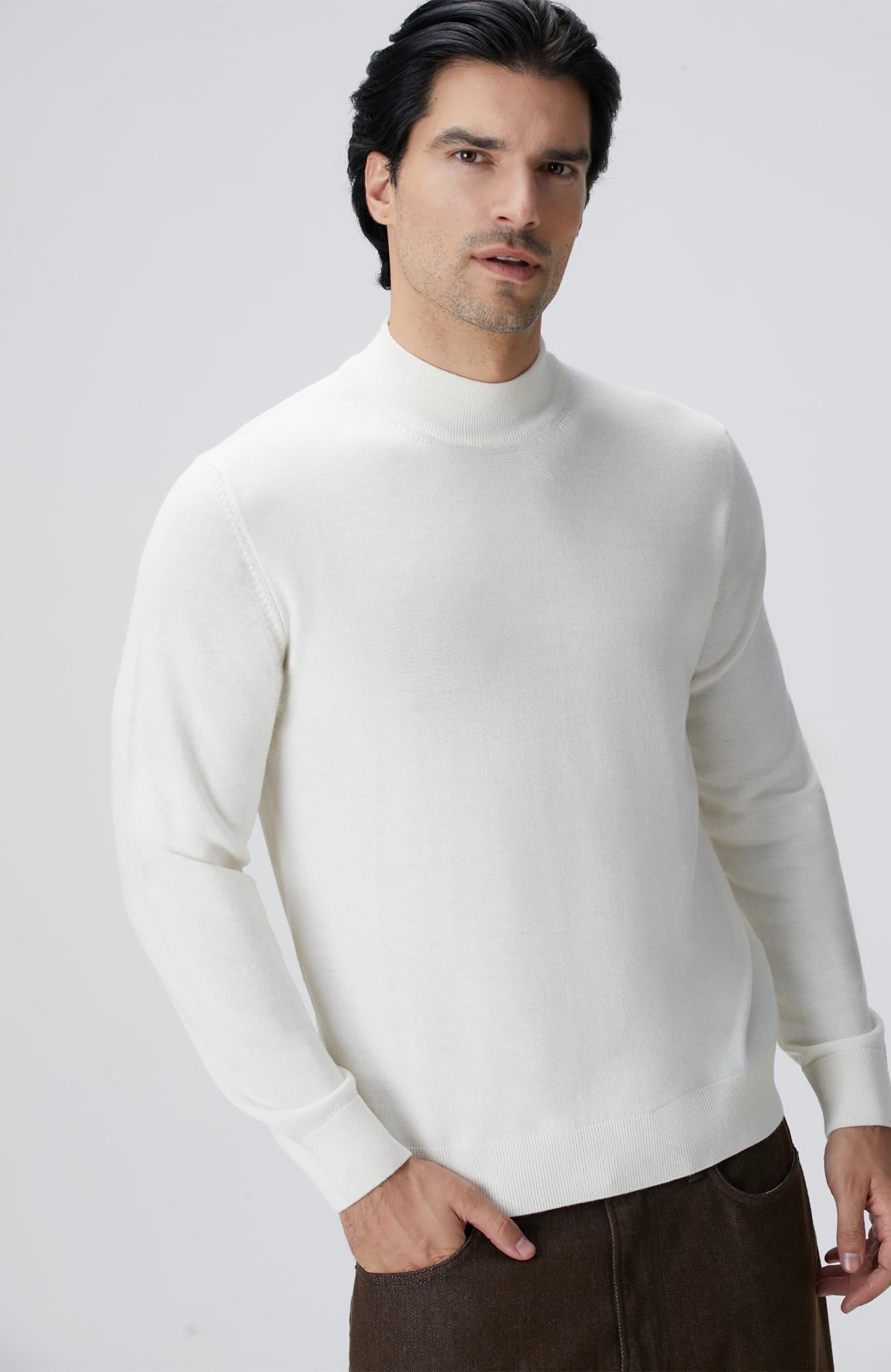  Network Erkek Beyaz Yün Karışımlı Kazak