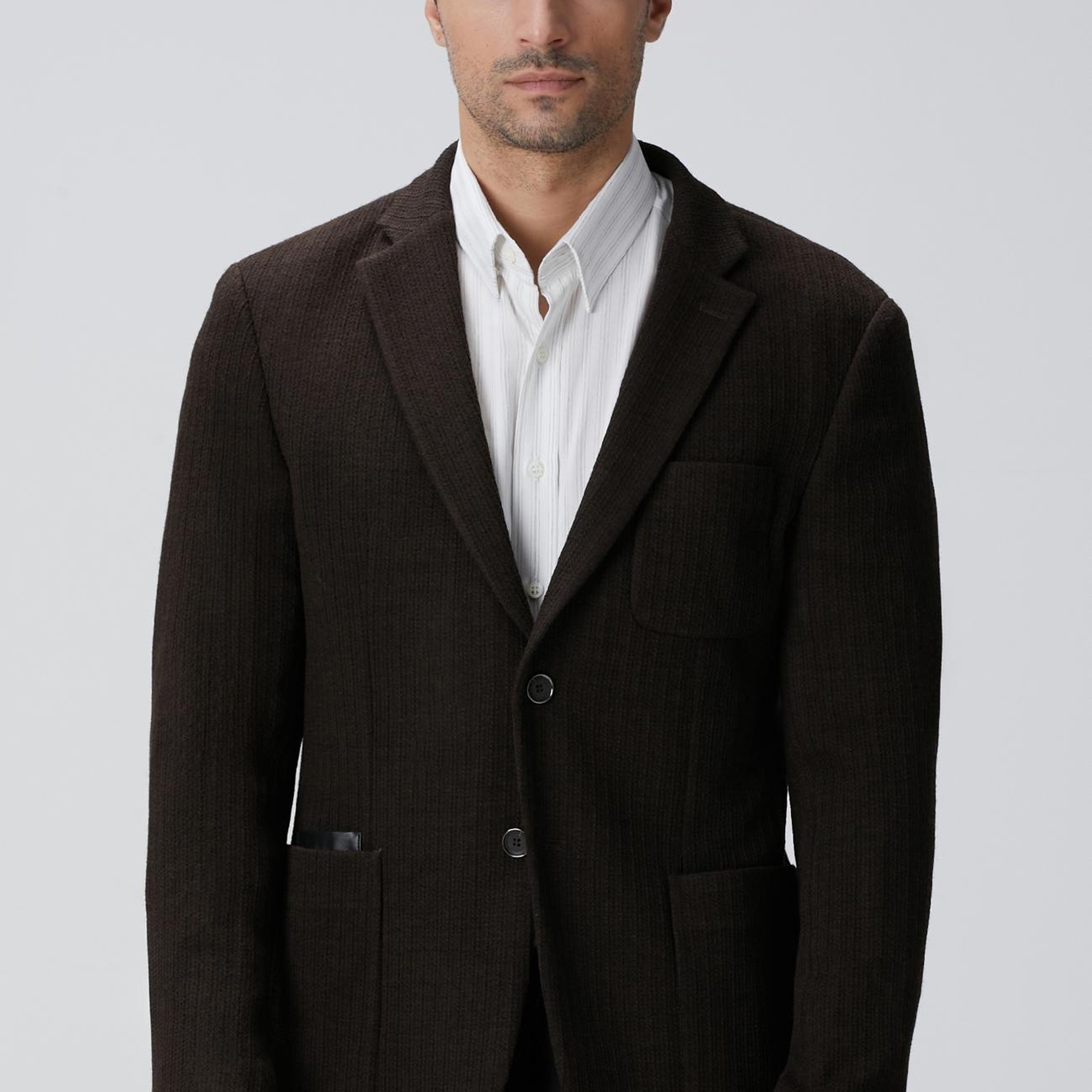 Network Erkek Kahverengi Yün Karışımlı Ceket