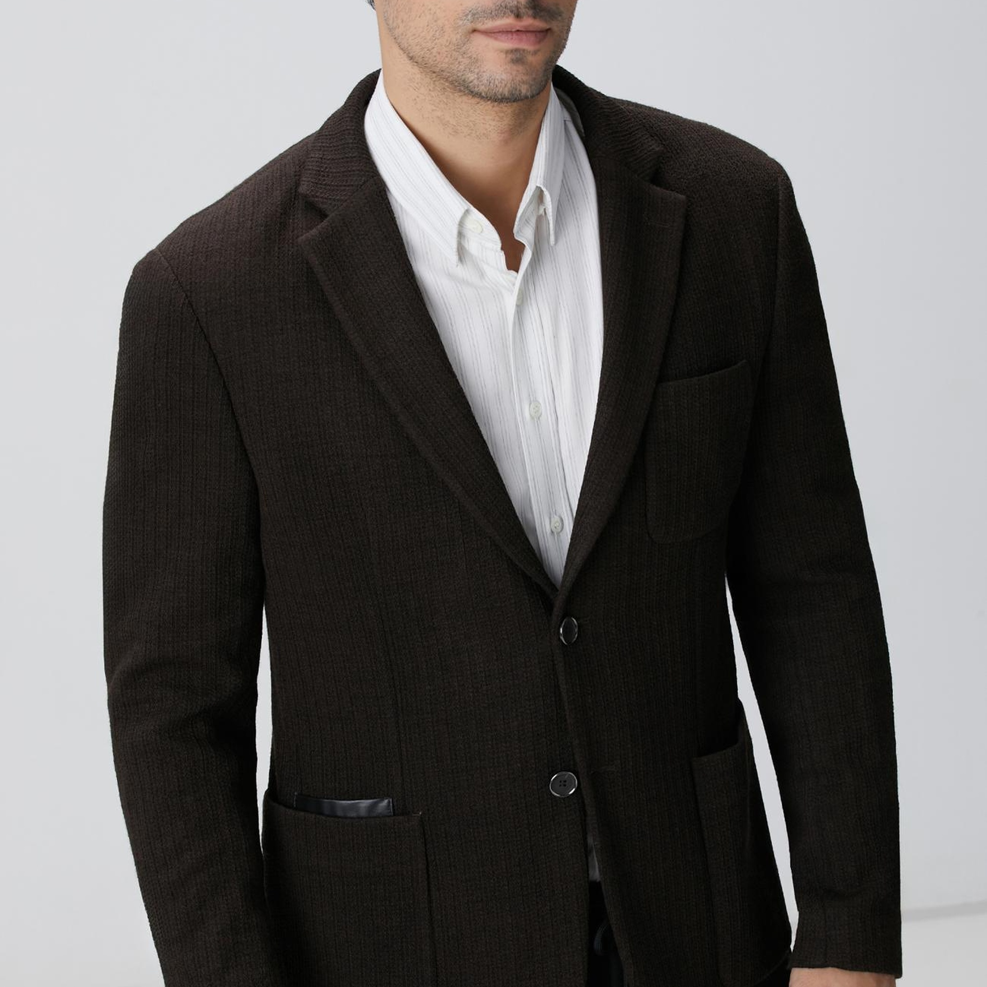 Network Erkek Kahverengi Yün Karışımlı Ceket