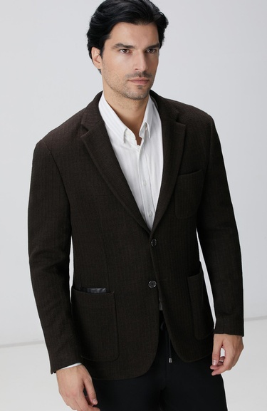  Network Erkek Kahverengi Yün Karışımlı Ceket