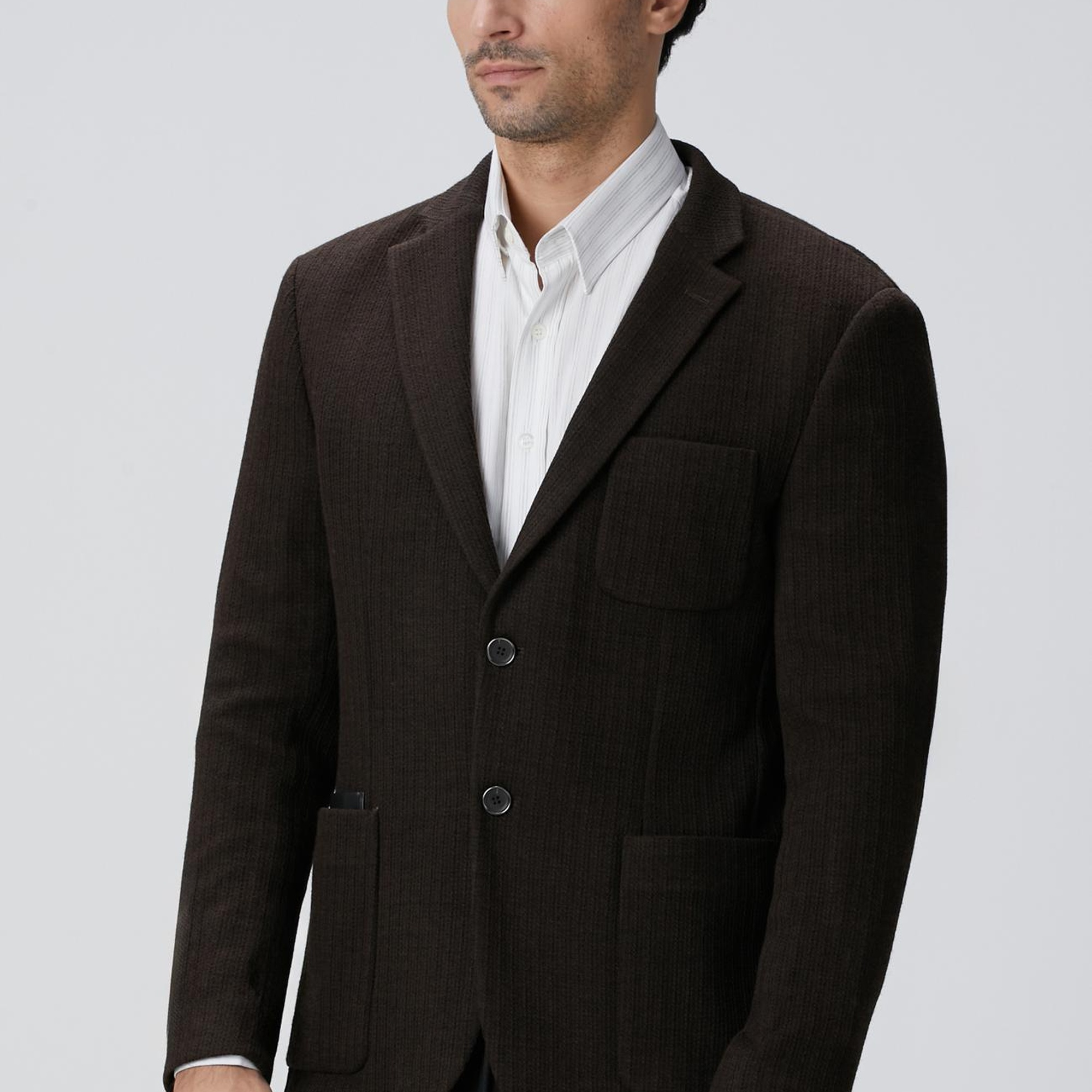 Network Erkek Kahverengi Yün Karışımlı Ceket