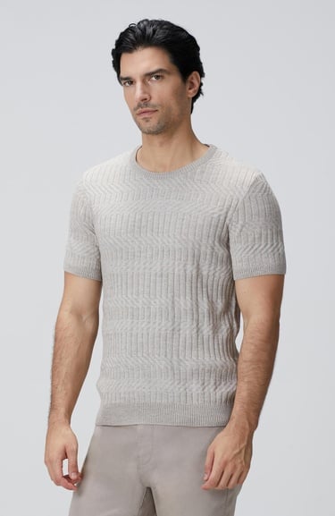  Network Erkek Bej Yün Karışımlı Kazak