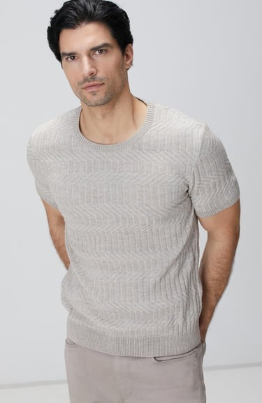  Network Erkek Bej Yün Karışımlı Kazak