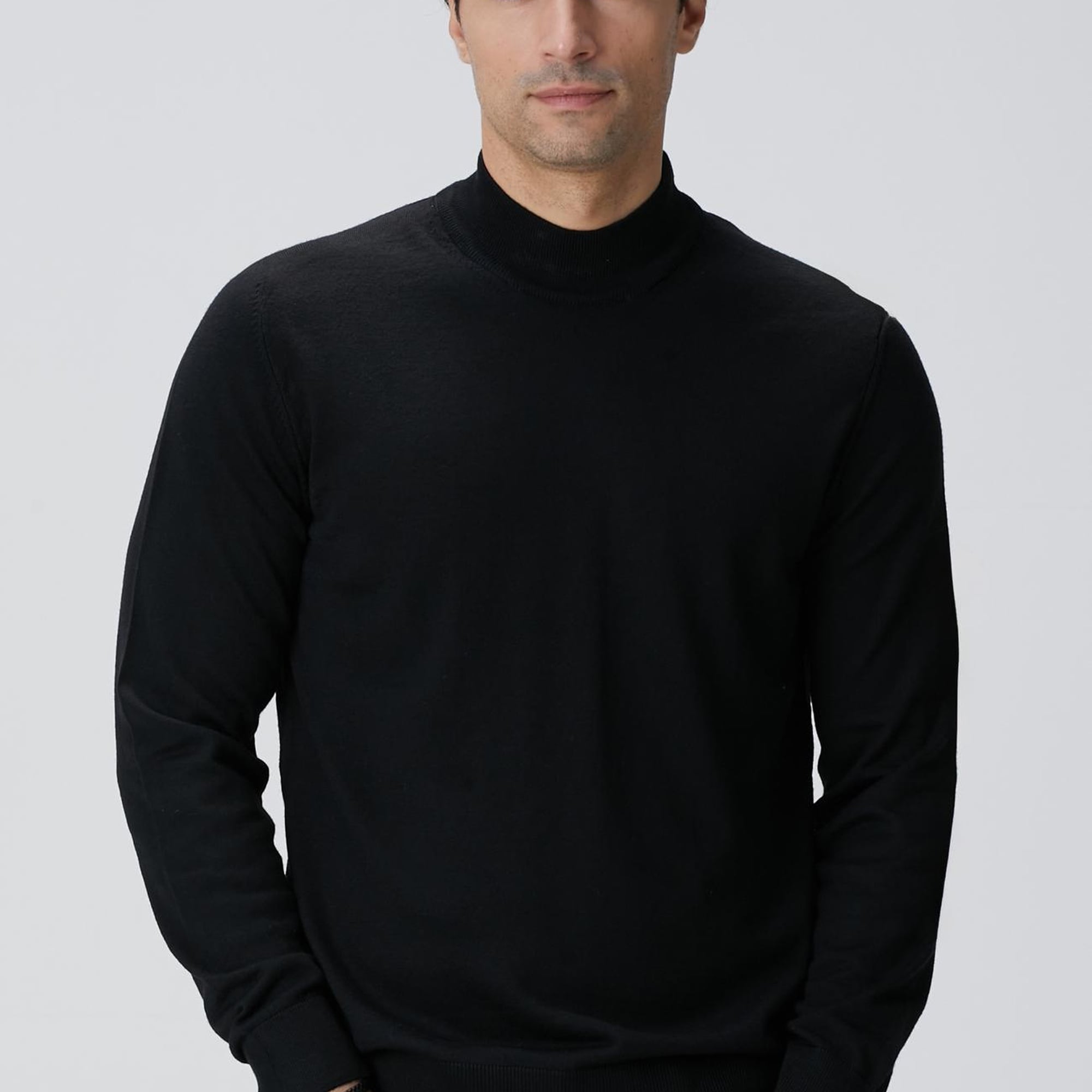 Network Erkek Siyah Yün Karışımlı Kazak