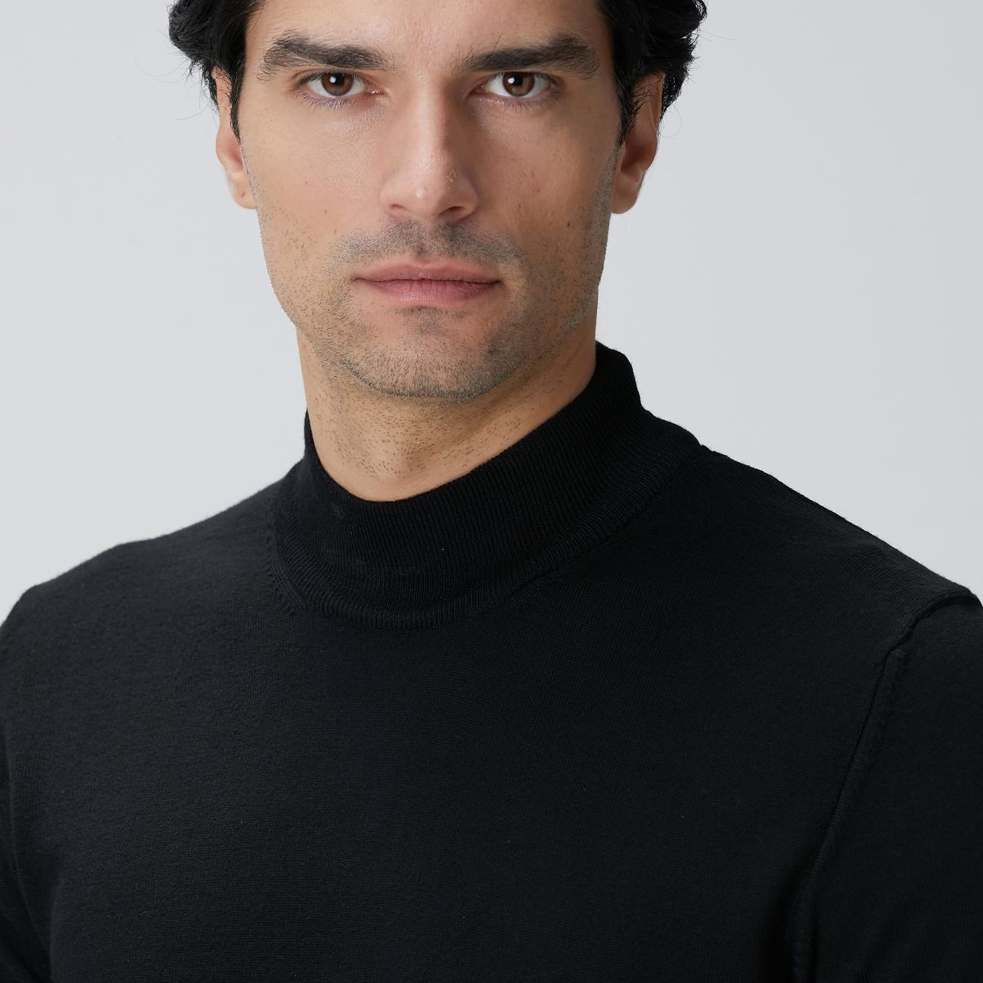 Network Erkek Siyah Yün Karışımlı Kazak