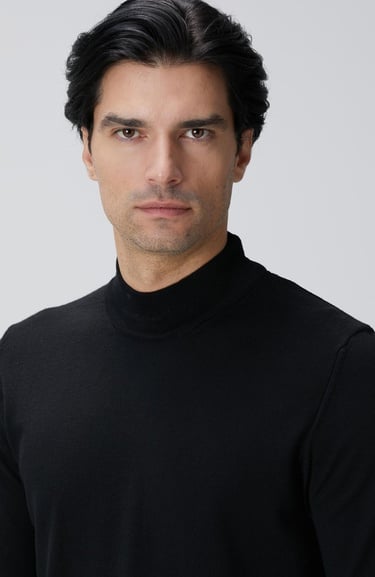  Network Erkek Siyah Yün Karışımlı Kazak