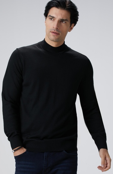  Network Erkek Siyah Yün Karışımlı Kazak