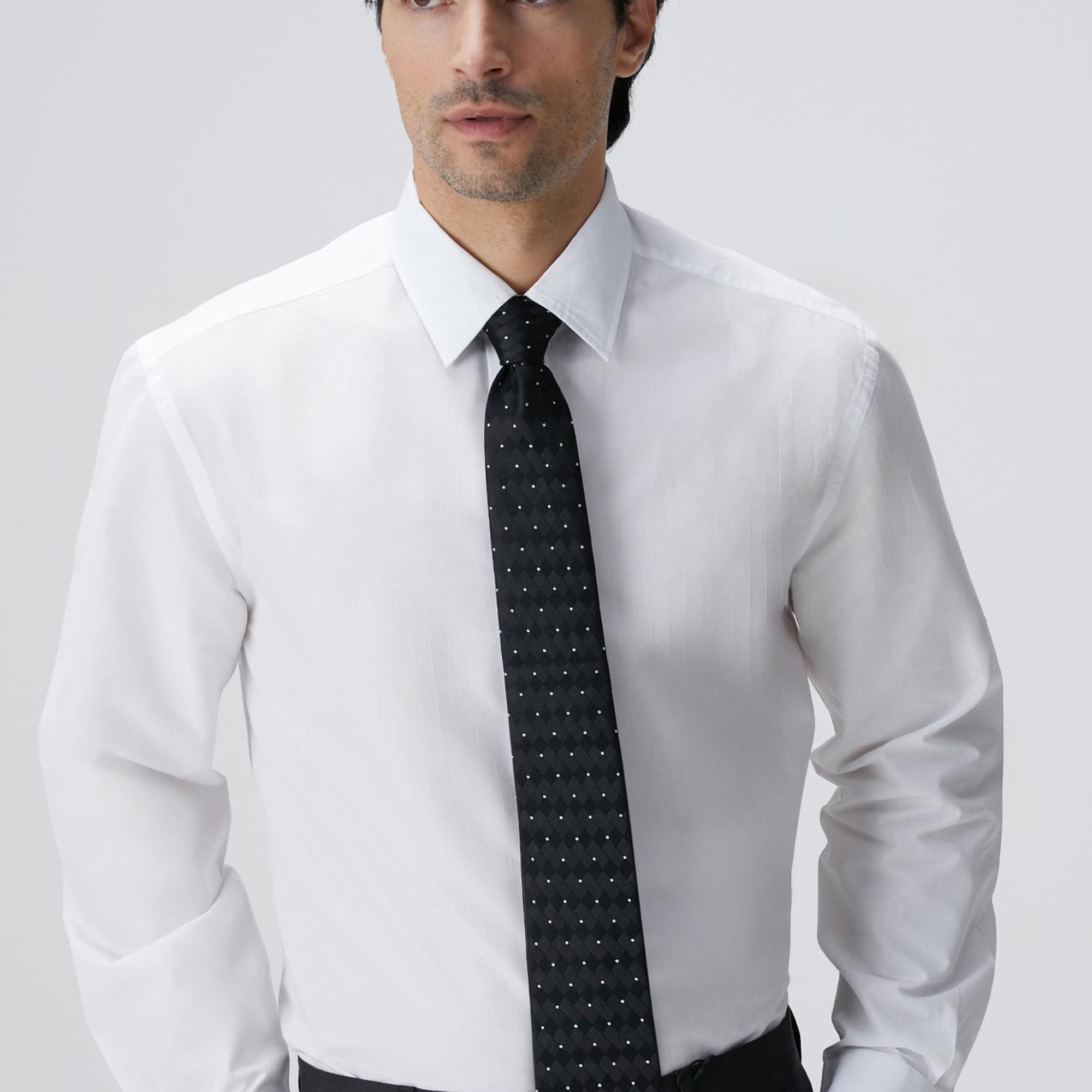 Network Erkek Kırık Beyaz Çizgili Gömlek