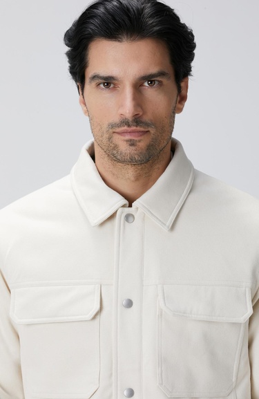  Network Erkek Kırık Beyaz Kapitoneli Bonded Mont