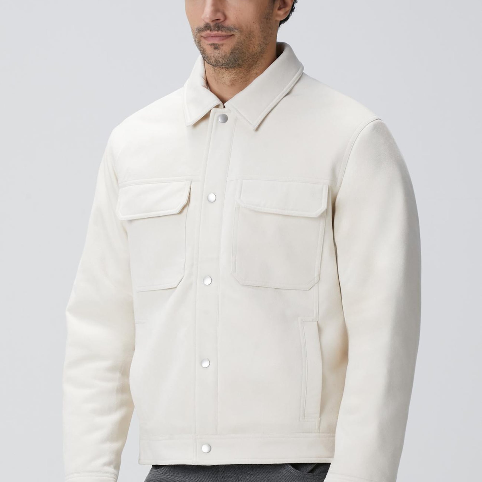 Network Erkek Kırık Beyaz Kapitoneli Bonded Mont