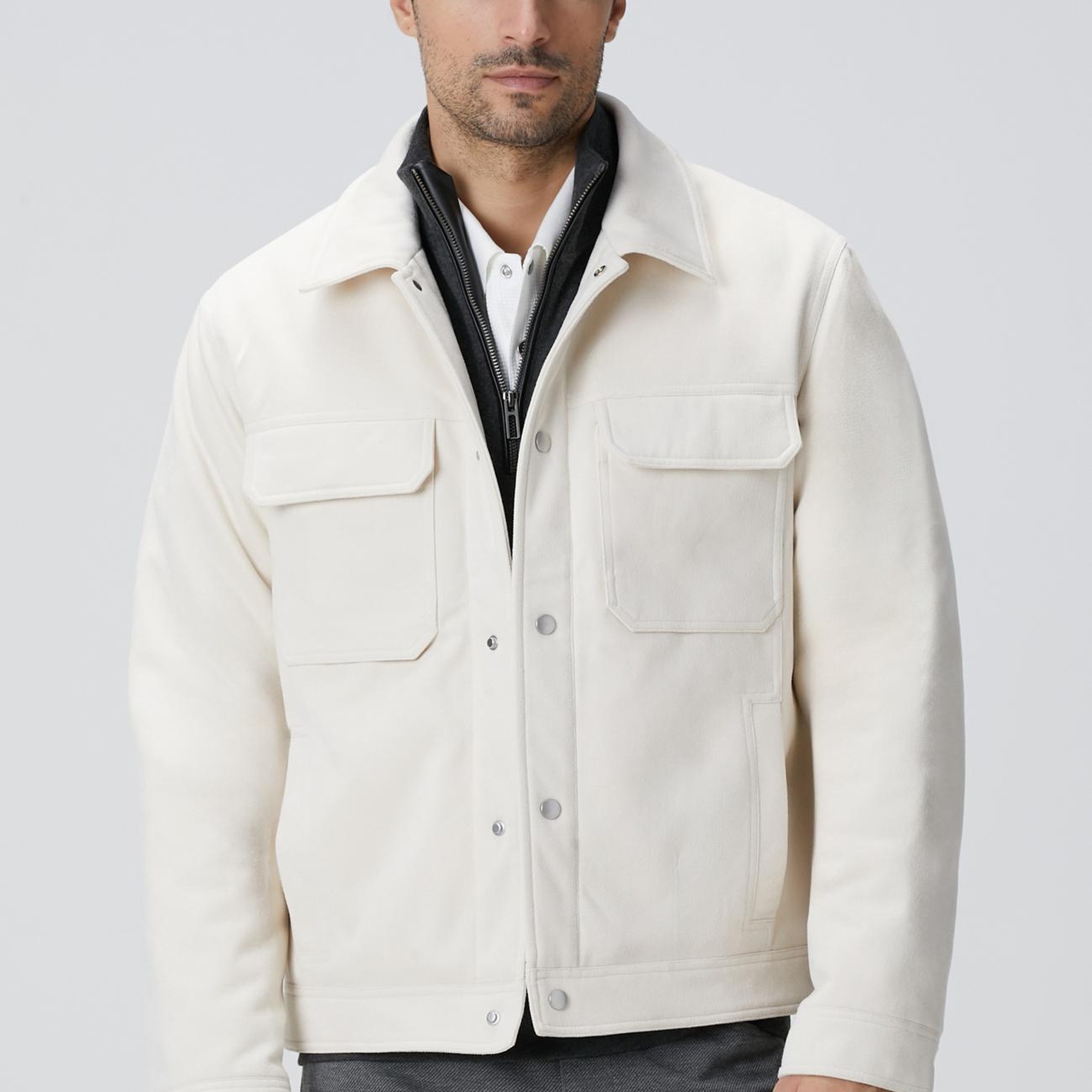 Network Erkek Kırık Beyaz Kapitoneli Bonded Mont