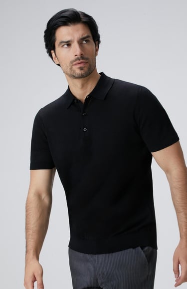  Network Erkek Siyah Basic Triko Kazak