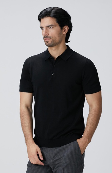  Network Erkek Siyah Basic Triko Kazak