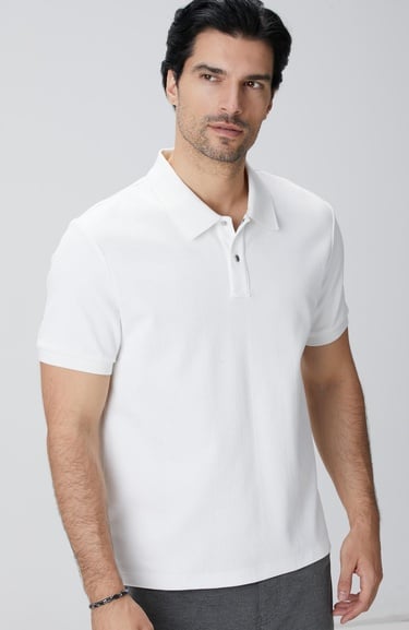  Network Erkek Beyaz Waffle Dokulu T-shirt