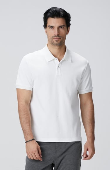  Network Erkek Beyaz Waffle Dokulu T-shirt