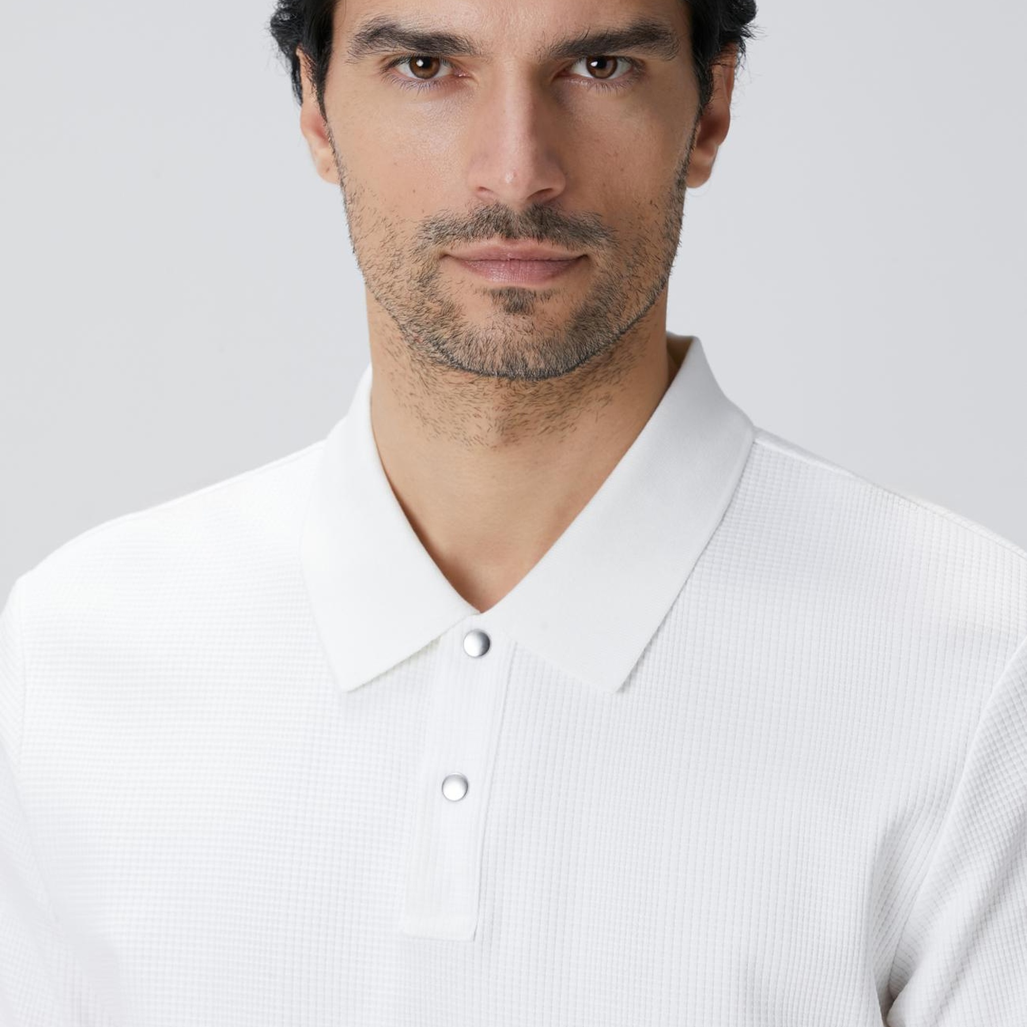 Network Erkek Beyaz Waffle Dokulu T-shirt