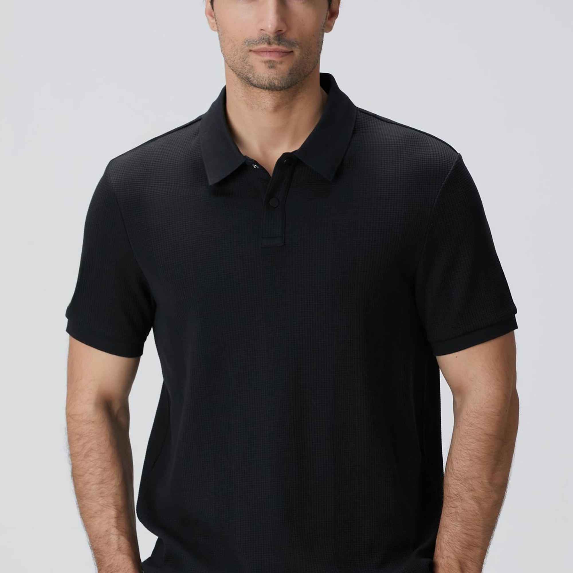 Network Erkek Siyah Waffle Dokulu T-shirt