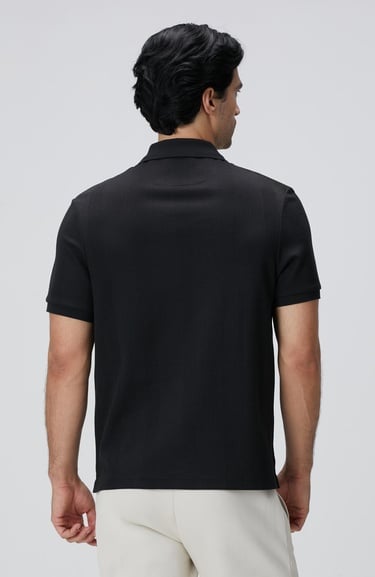  Network Erkek Siyah Waffle Dokulu T-shirt