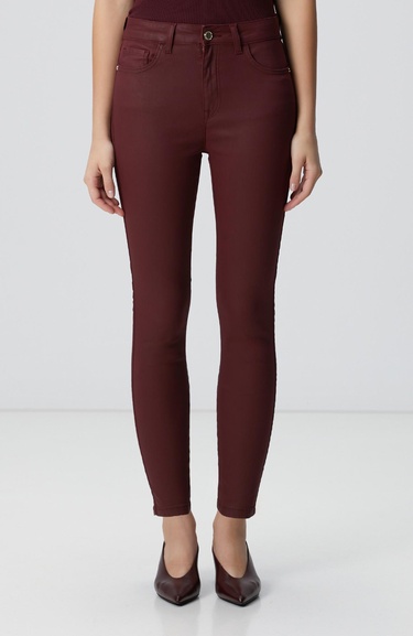  Network Kadın Bordo Denim Pantolon