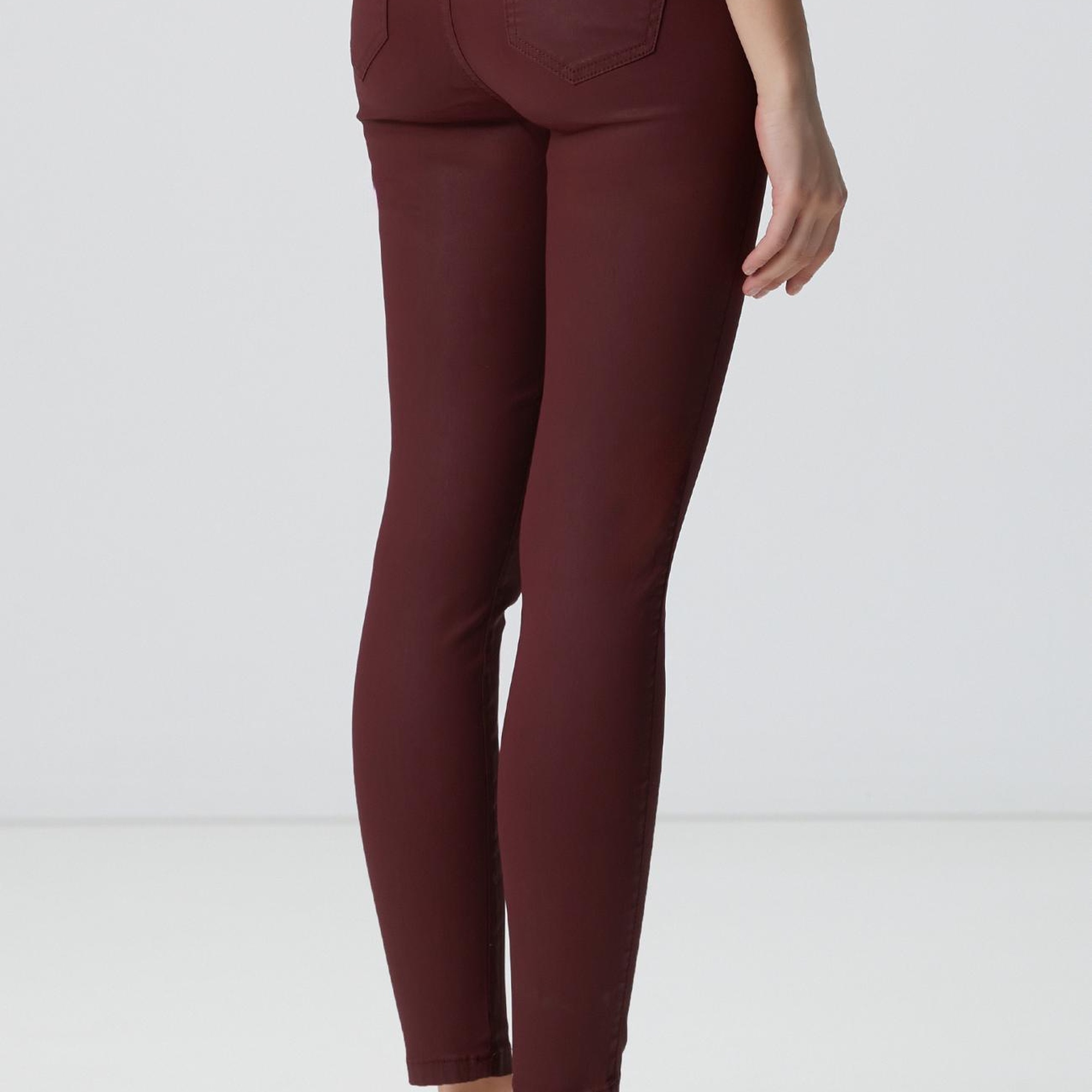 Network Kadın Bordo Denim Pantolon